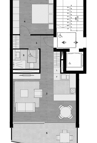 appartement attique neuf, traversant avec grand balcon