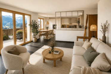 Un jardin face aux montagnes – 3.5 pièces avec terrasse et vue dégagée à Cerniat